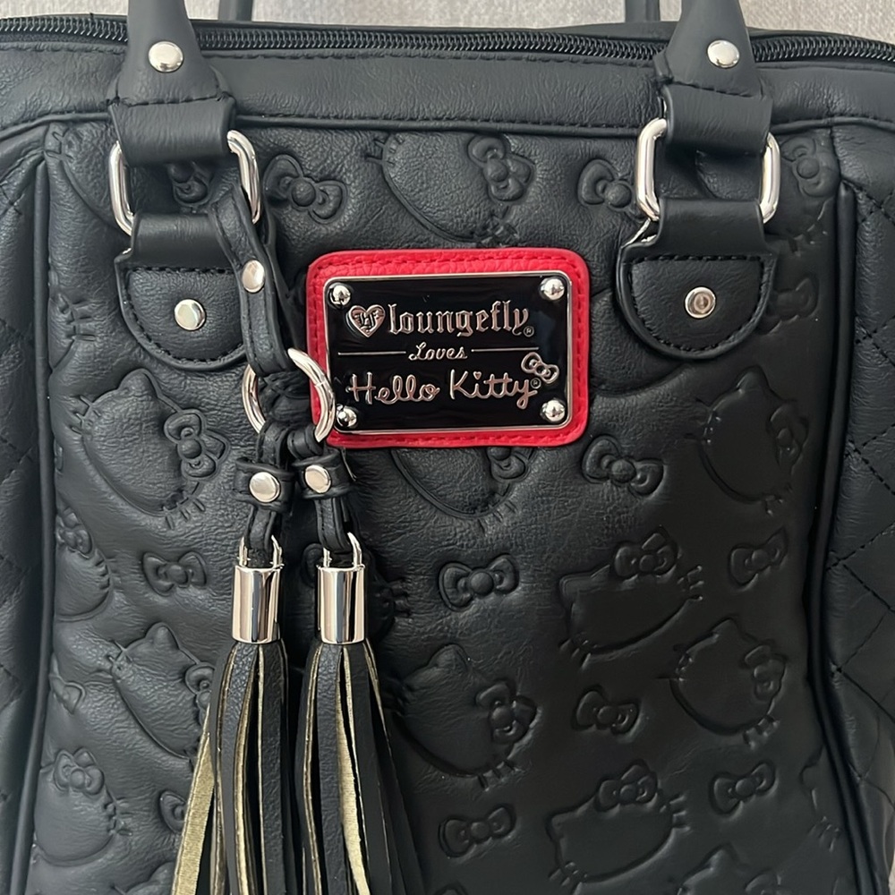 Loungefly x Hello Kitty Black Quilted Tote Bag - Picture 2 of 6
